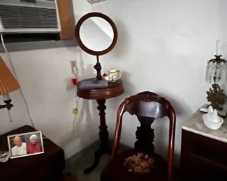 This is a view of one of the bedrooms, it has everything one would need including a stand up shave center with mirror.