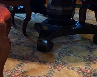 This is the base of an incredible dining table. The Empire center opens to support at least 4 leaves. (that we have) and the top is in perfect condition. Circa 1860