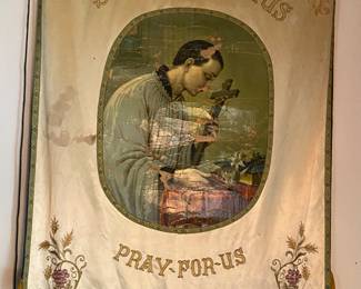 One of two hanging painted