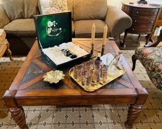 coffee table featuring 1970's Culver barware