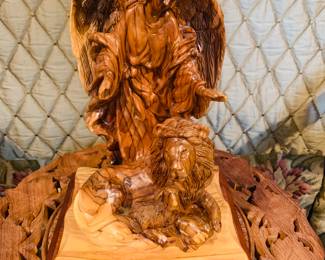 hand carved "Guardian Angel" by Emmanuel Aba Sada