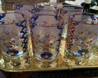 set of six never used vintage Culver "on the rocks" tumblers