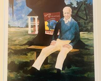 1982 George Rodrigue framed print of Walker Percy.