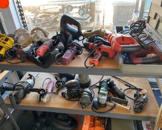Shelves full of corded power tools