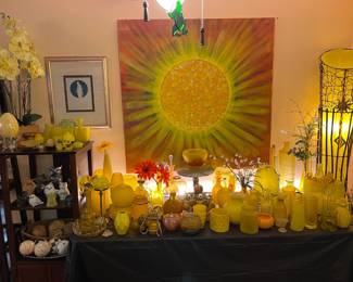 So much collectible yellow glass!