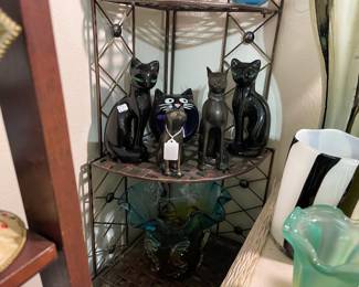Mid Century Modern ceramic cats / cast iron too!