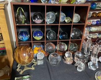100's of vintage paperweights