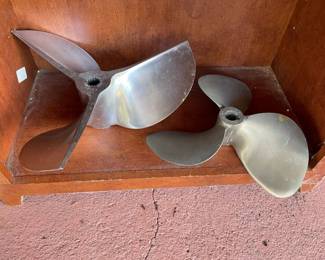 Nice pair of boat propellers, both clean and appear balanced.