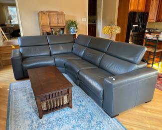 KUKA Trade Co. Leather Sectional                                                        LAF Power Recliner Chair (40"D x 43"W x 32"Back Height)                                                                                                                   Seating Wedge (51"W x 51"D x 70" Center Depth x 31"Back Height)                                                                                      Armless Power Recliner (34"W x 40"D x 32"Back Height)                                                                                                               RAF Power Recliner (40"D x 43"W x 32"Back Height)