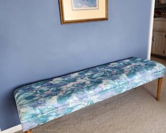 Custom bench with custom bedspread 