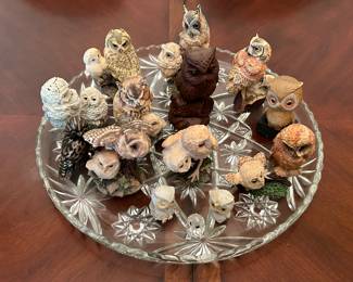 Large owl collection.