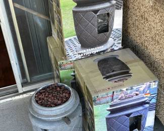 Several tabletop fire pots - New in box.