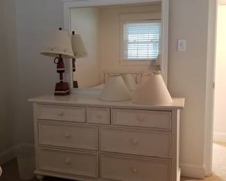 Coastal chic dresser with mirror by Lexington