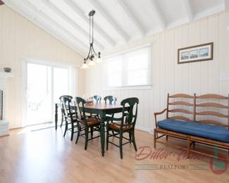 Dining table made in Canada seats 6; pretty bench 