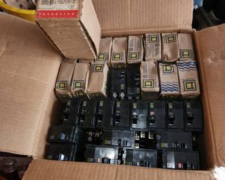BoxeS of new Square D circuit breakers