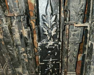 Ornate, antique iron fencing with 8 posts and 2 gates. 88.25 linear feet. Available for pre-sale: $4,900.00