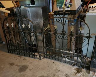 Ornate, antique iron fencing with 8 posts and 2 gates. 88.25 linear feet. Available for pre-sale: $4,900.00