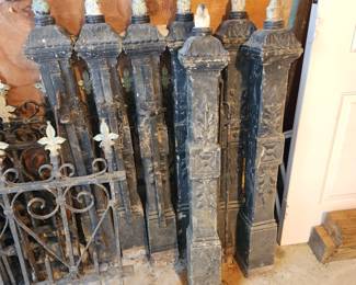 Ornate, antique iron fencing with 8 posts and 2 gates. 88.25 linear feet. Available for pre-sale: $4,900.00