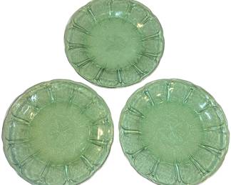 Green Depression Glass Plates