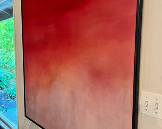 Red Fading to Pink Contemporary Painting 
