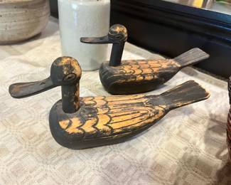 Pair of Wood Carved Wedding Ducks