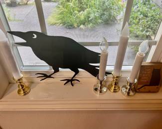 Black Metal Raven Decor