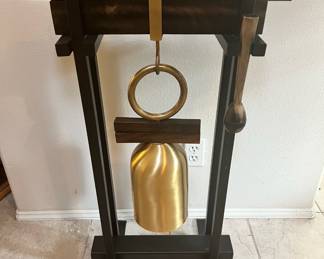 Asian Brass Gong Bell & Stand