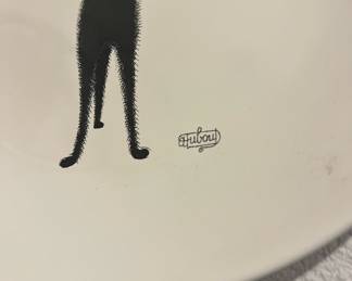 Albert Dubout Third Eye Black Cat Decorative Plate