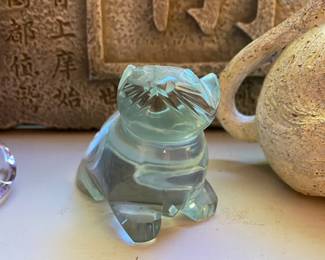 Cut Glass Cat Figurine