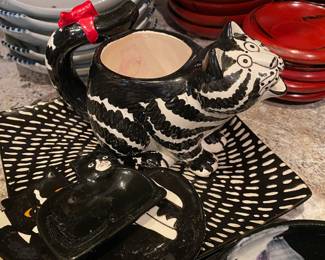 1970's B. Kliban Cat with Red Bow Creamer Pitcher 