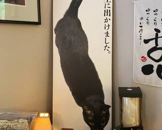 Holbein Japanese Painting Of Black Cat 