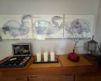 Heron Dancer Panel Watercolor Set by Carol Grigg
