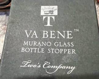 Two's Company Va Bene Murano Glass Bottle Stopper