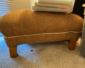 Brown Upholstered Ottoman