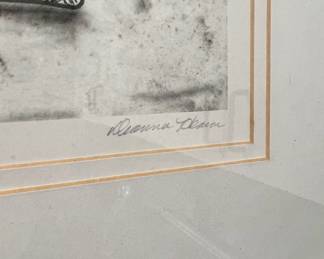 Purple Flowers in Vase Drawing by Deanna 