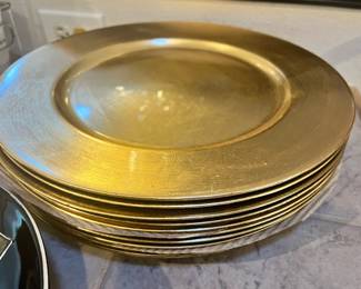 Set of 8 Gold Charger Plates