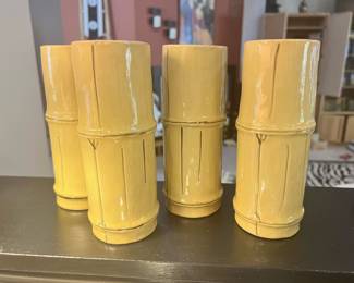 Set of 4 Ceramic Bamboo Glasses