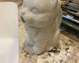 Porcelain Kitty with Bow Tie Creamer Pitcher