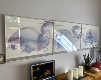 Heron Dancer Panel Watercolor Set by Carol Grigg