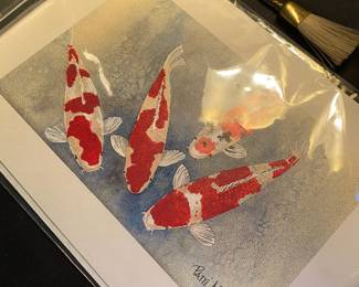 Watercolor Print of Koi Fish by Patti M