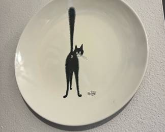 Albert Dubout Third Eye Black Cat Decorative Plate