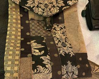 Brown/Black Patchwork Fabric Purse