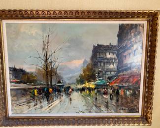 Mid Century Paris Scene, Signed