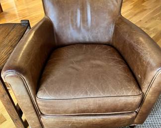 Cognac Brown Leather Arm Chair