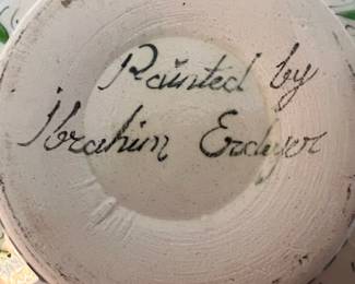 Hand Painted Ceramic Bowl by Ibrahim Erdeyer