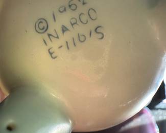 Inarco with Rose Design Footed Egg Vase/Dish - E-116/S