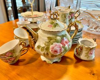 Lefton China Green Heritage Tea Set