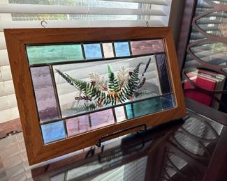 Stained Glass Window with Pressed Flowers