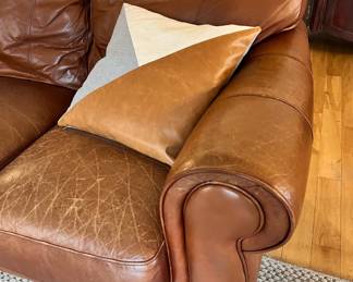 Cognac Brown Leather Couch