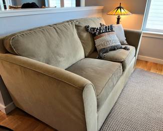 Khaki Faux Suede Love Seat